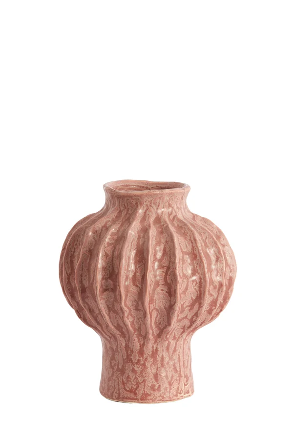 Vase deco 20x24 cm HAKONE ceramics coral-red