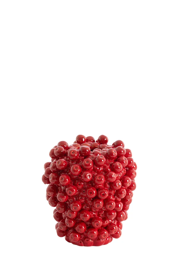 Vase deco 20x22,5 cm BERRIES ceramics red