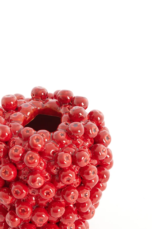 Vase deco 20x22,5 cm BERRIES ceramics red