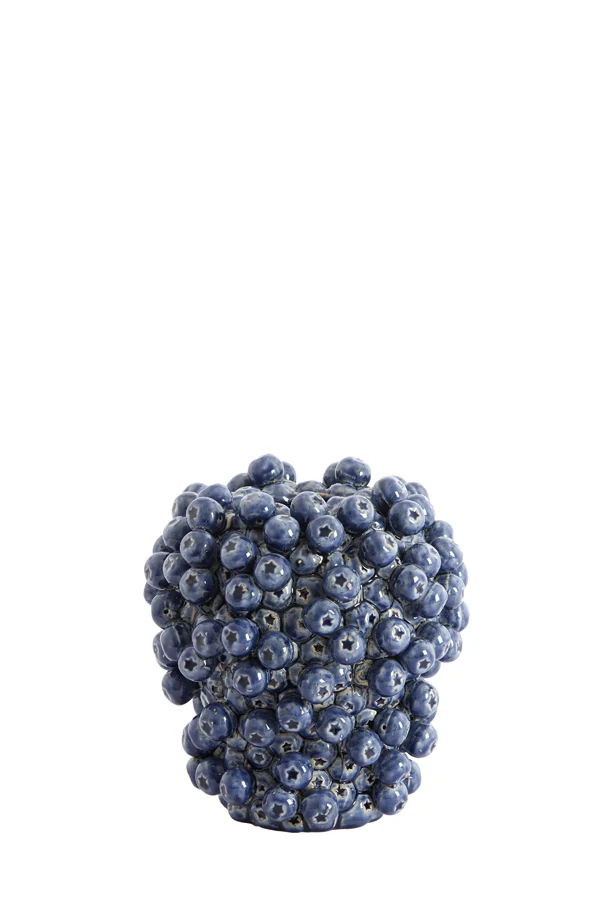 Vase deco 20x22,5 cm BERRIES ceramics dark blue