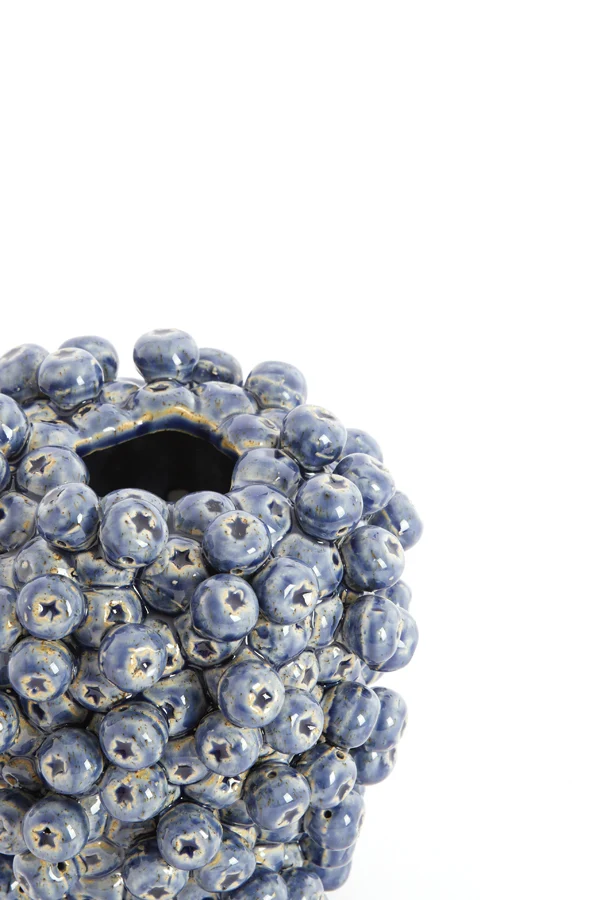 Vase deco 20x22,5 cm BERRIES ceramics dark blue