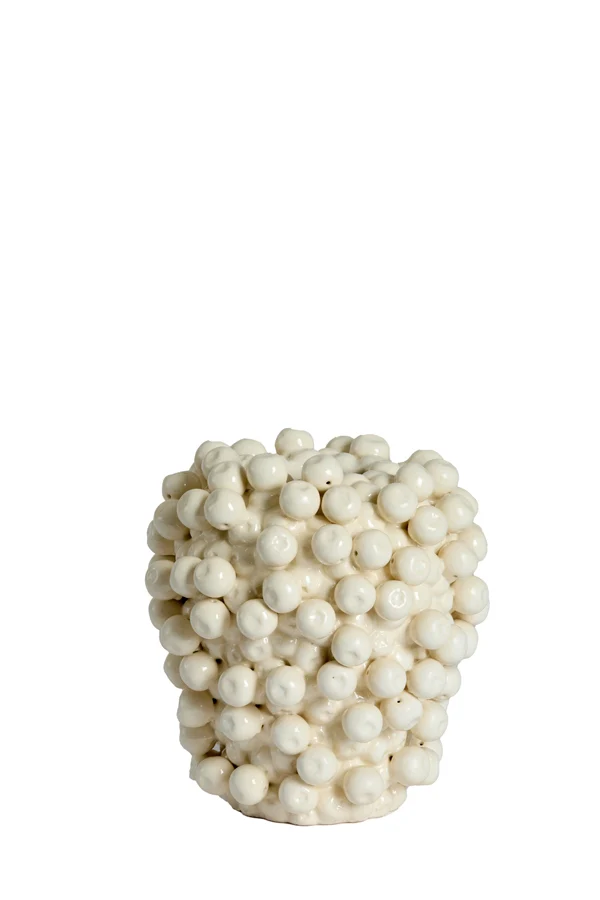 Vase deco 20x22,5 cm BERRIES ceramics cream