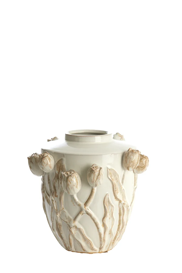 Vase deco 32x32 cm JUANA ceramics cream