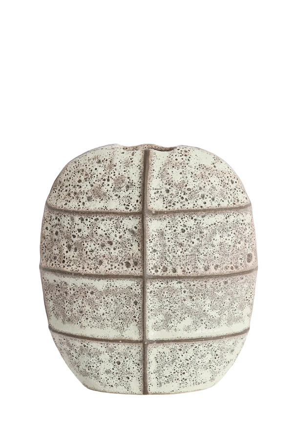Vase deco 32x16x36 cm MANTU ceramics matt dark brown+cream