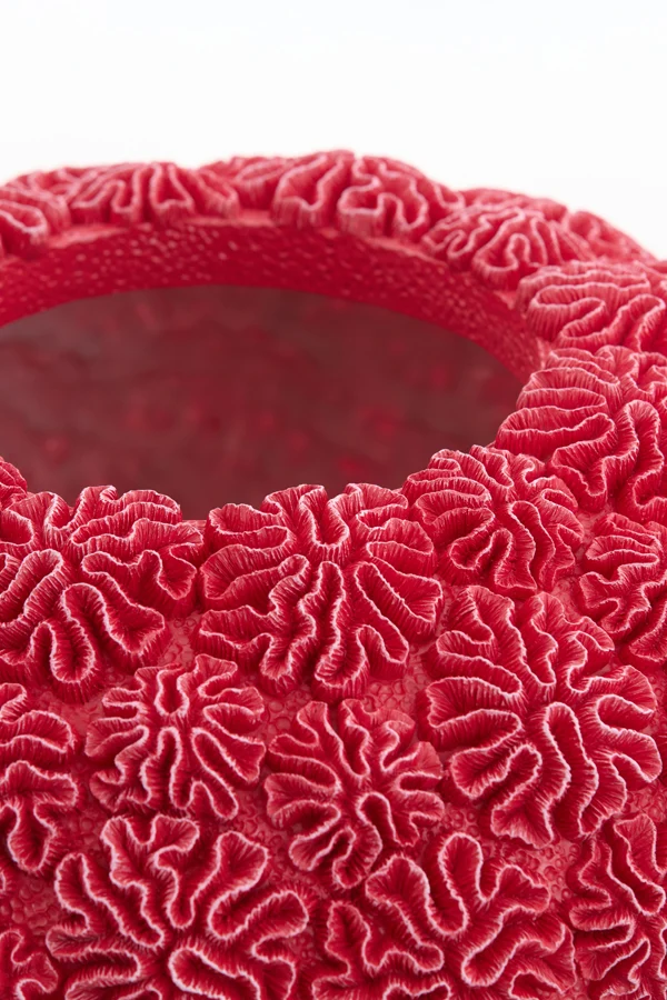 Vase deco 37x21 cm CORAL red