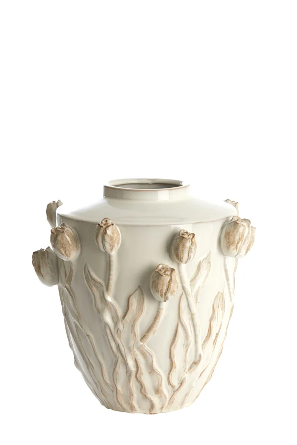 Vase deco 36x36 cm JUANA ceramics cream