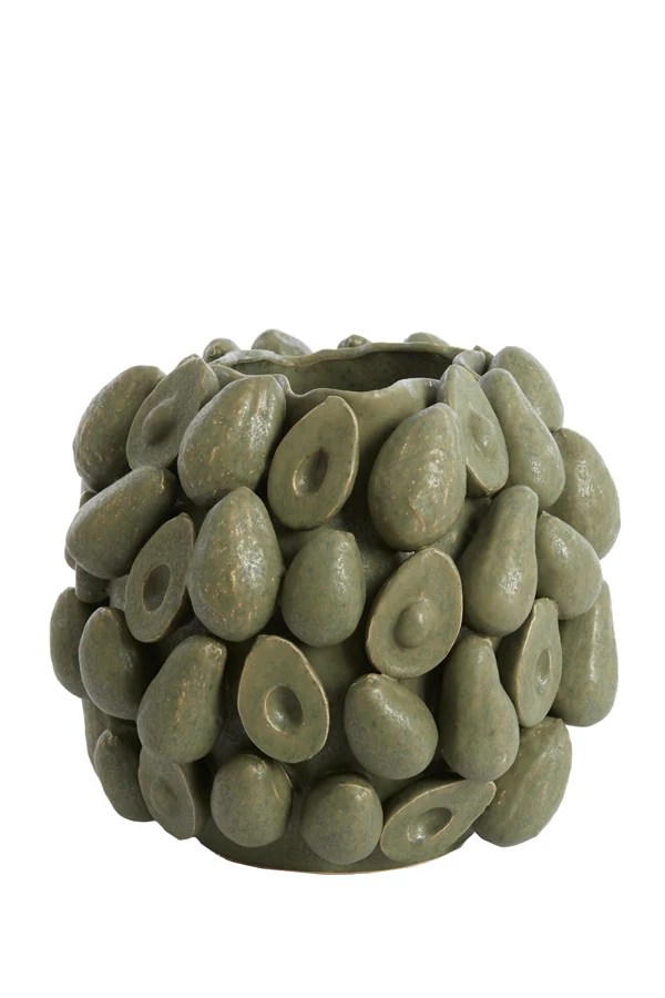 Vase deco 36x35,5x31,5 cm AVOCADO ceramics olive green