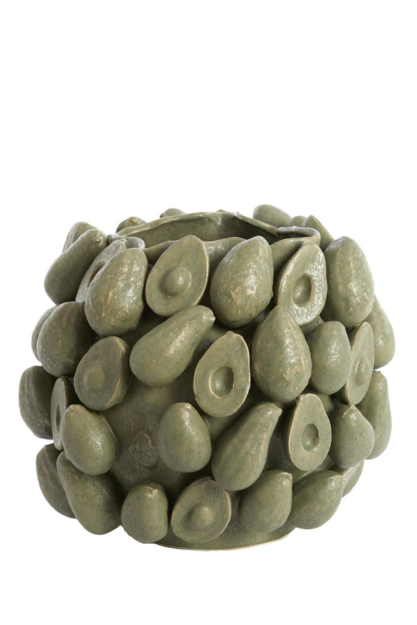 Vase deco 36x35,5x31,5 cm AVOCADO ceramics olive green