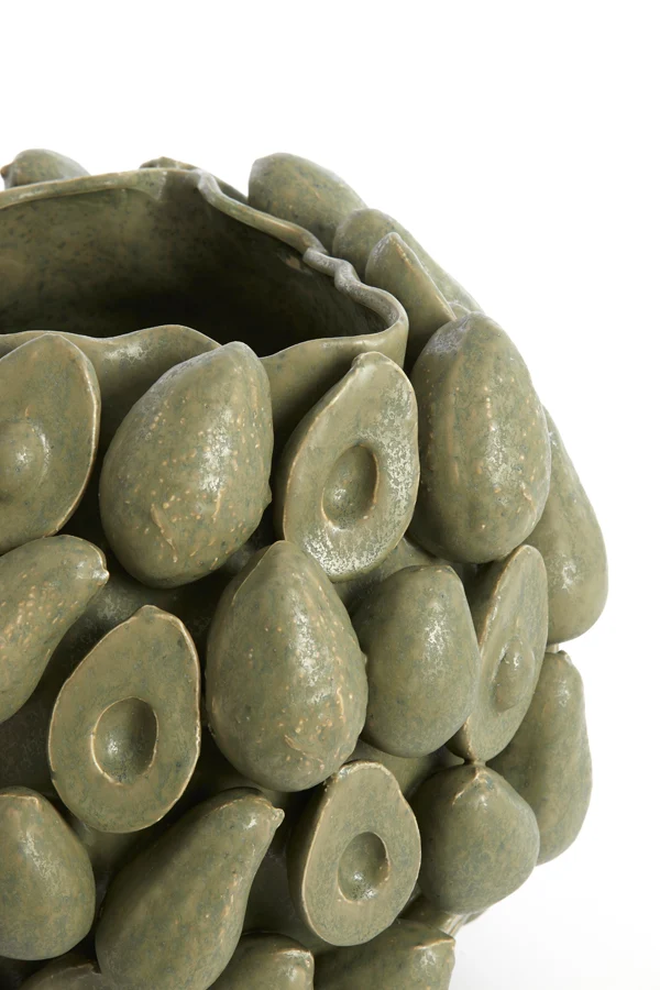 Vase deco 36x35,5x31,5 cm AVOCADO ceramics olive green