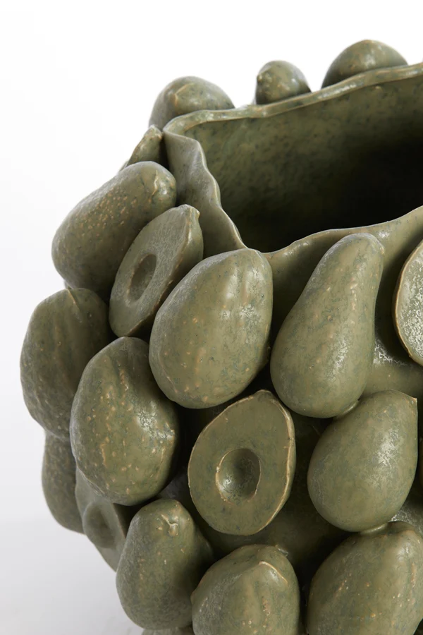 Vase deco 36x35,5x31,5 cm AVOCADO ceramics olive green