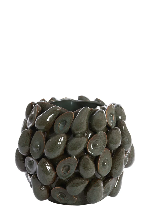 Vase deco 36x35,5x31,5 cm AVOCADO ceramics brown+green