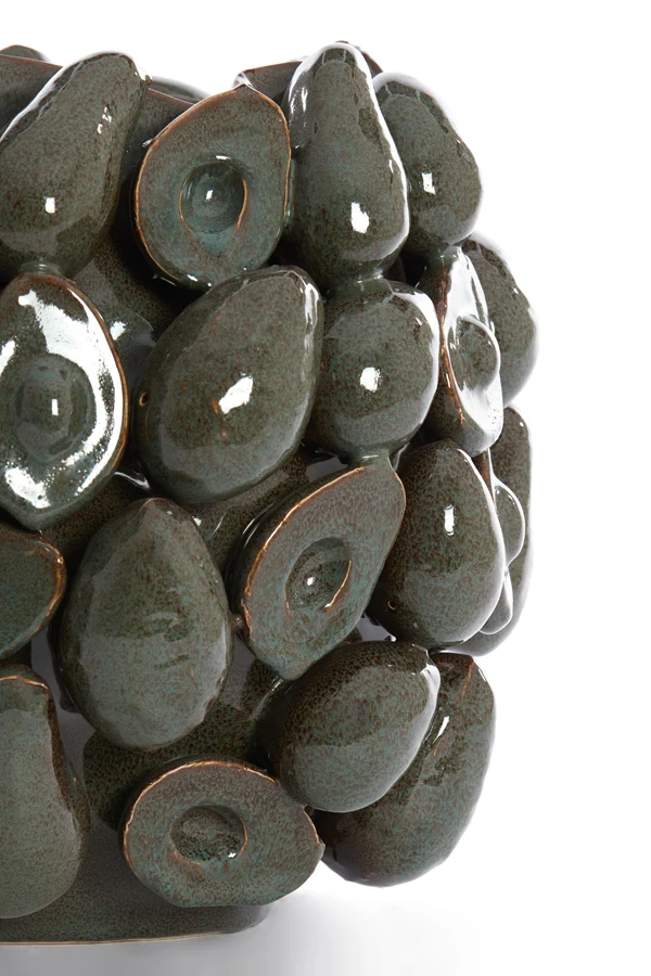 Vase deco 36x35,5x31,5 cm AVOCADO ceramics brown+green