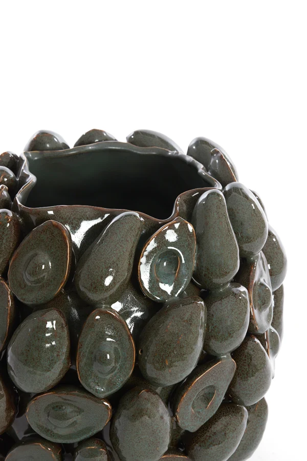 Vase deco 36x35,5x31,5 cm AVOCADO ceramics brown+green