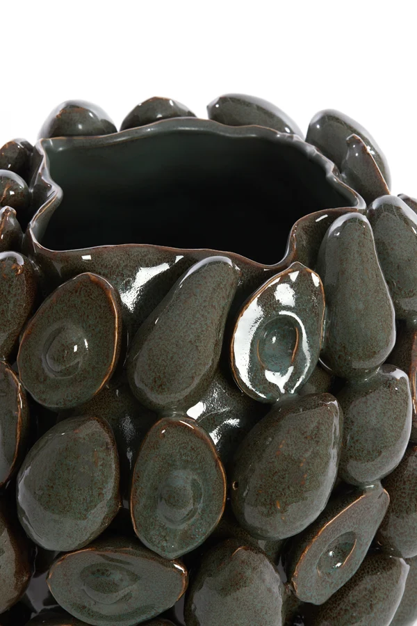 Vase deco 36x35,5x31,5 cm AVOCADO ceramics brown+green