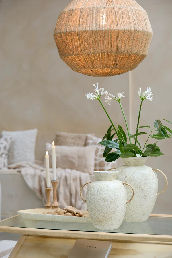 Vase deco 35x38 cm LERI bamboo cream