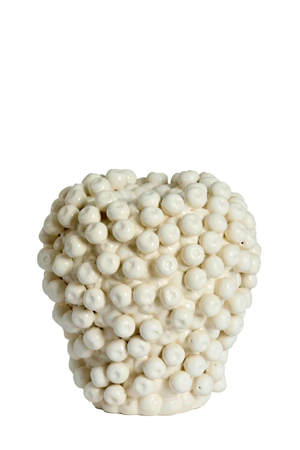Vase deco 25,5x27 cm BERRIES ceramics cream