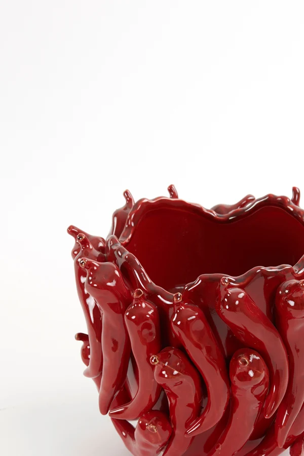 Vase deco 25,5x24,5x20,5 cm PEPPER ceramics red