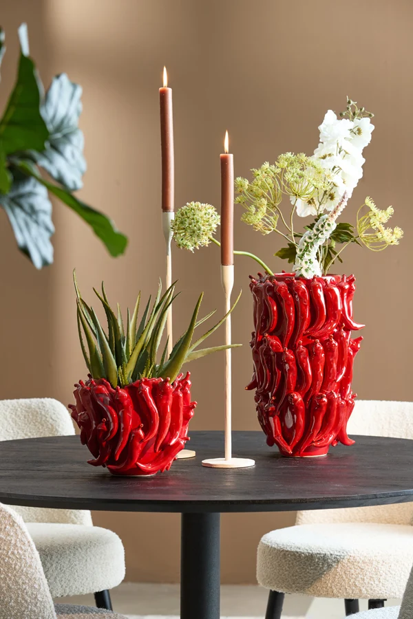 Vase deco 25,5x24,5x20,5 cm PEPPER ceramics red