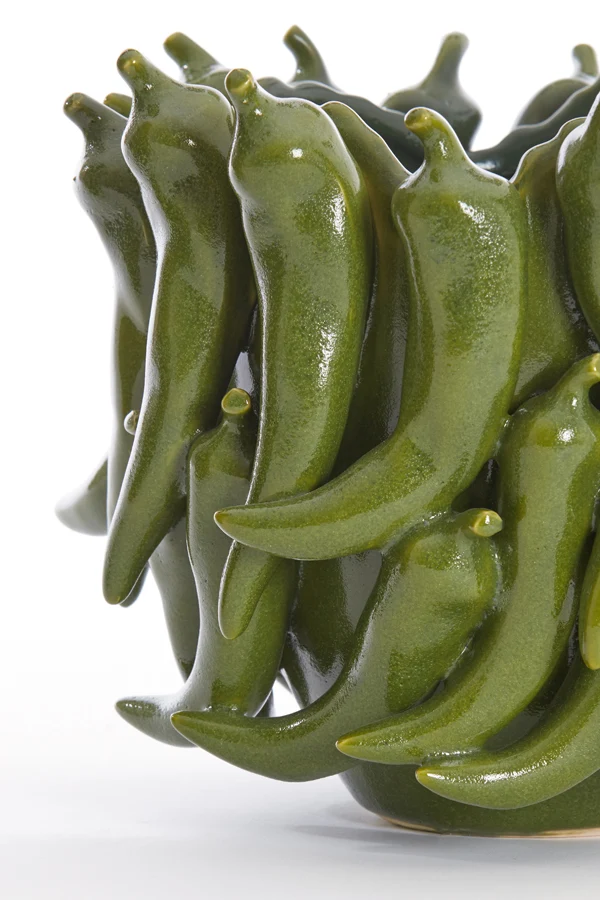 Vase deco 25,5x24,5x20,5 cm PEPPER ceramics dark green