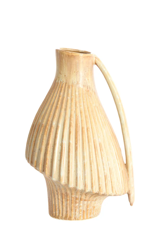 Vase deco 25,5x23x39,5 cm FORLA ceramics cream+orange-brown