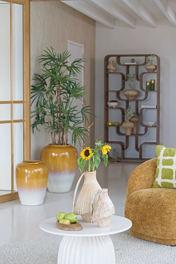 Vase deco 25,5x23x39,5 cm FORLA ceramics cream+orange-brown