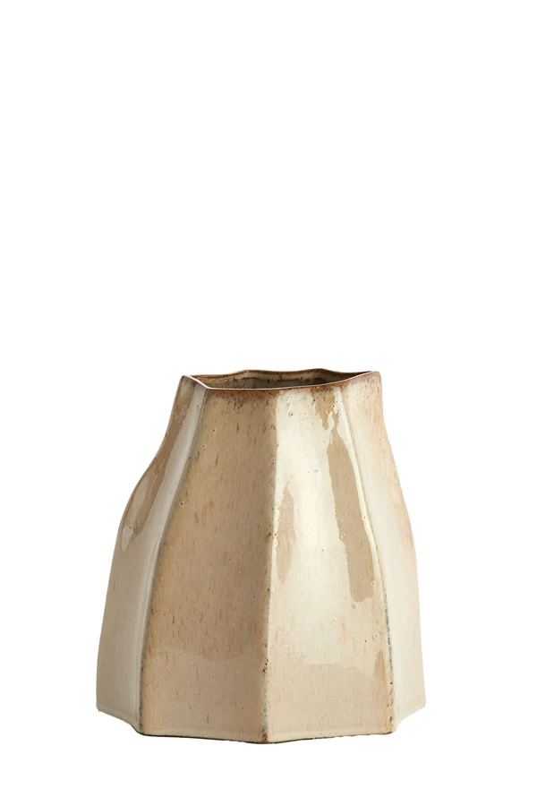 Vase deco 25,5x22x27 cm CHIADO shiny beige