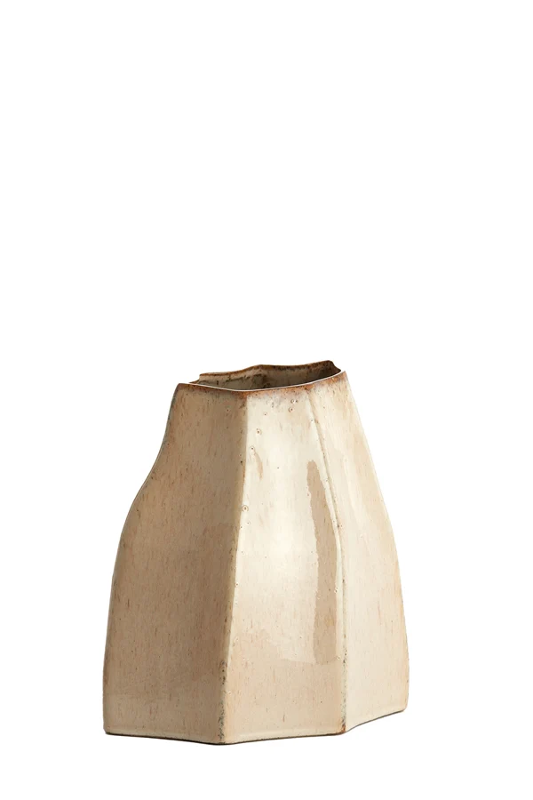 Vase deco 25,5x22x27 cm CHIADO shiny beige