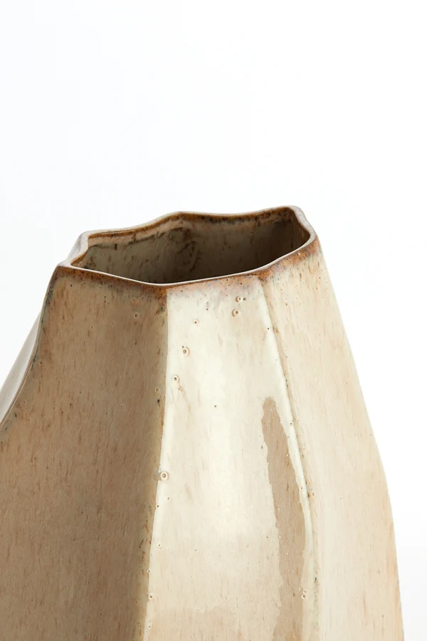 Vase deco 25,5x22x27 cm CHIADO shiny beige
