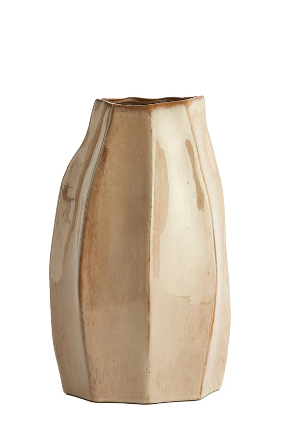 Vase deco 25,5x21,5x42,5 cm CHIADO shiny beige