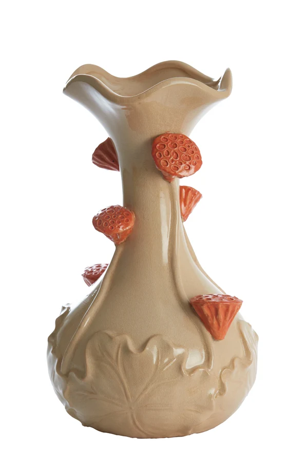 Vase deco 24x40 cm ODALI ceramics cream+orange