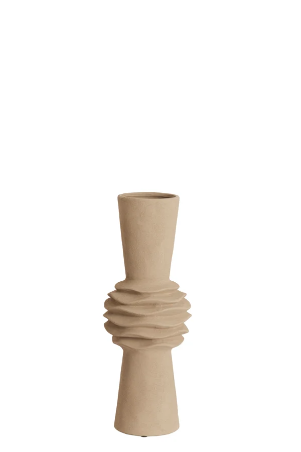 Vase deco 18x47,5 cm OLIVORA ceramics light brown