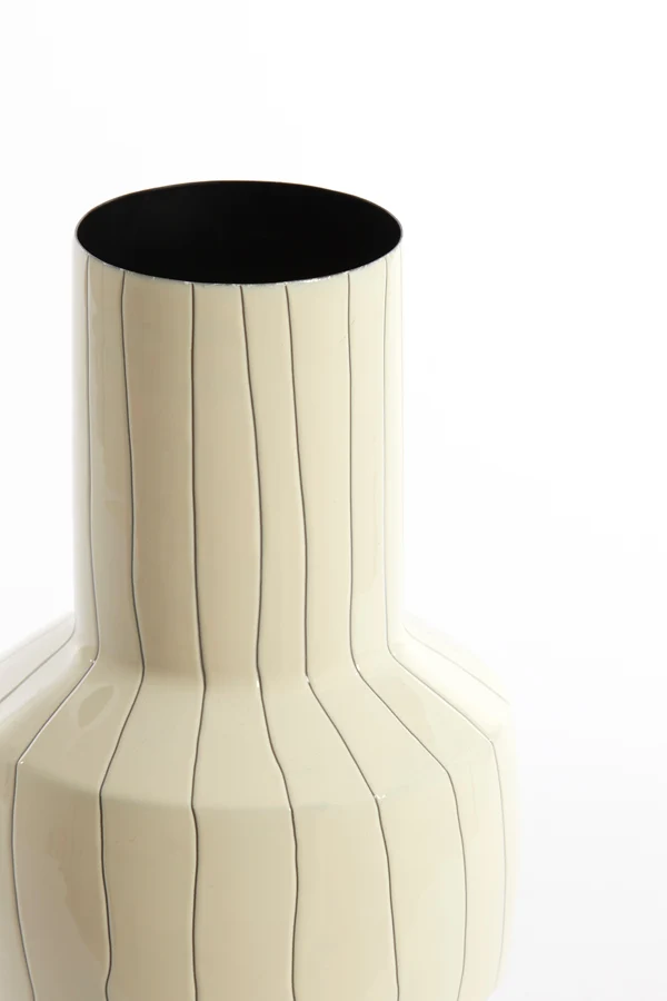 Vase deco 18x42 cm SENUMA shiny white+black