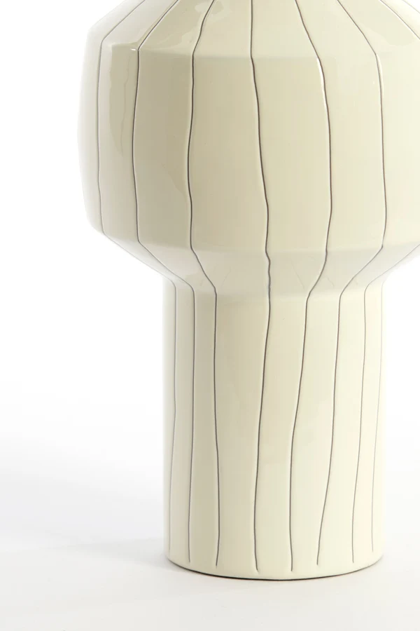 Vase deco 18x42 cm SENUMA shiny white+black