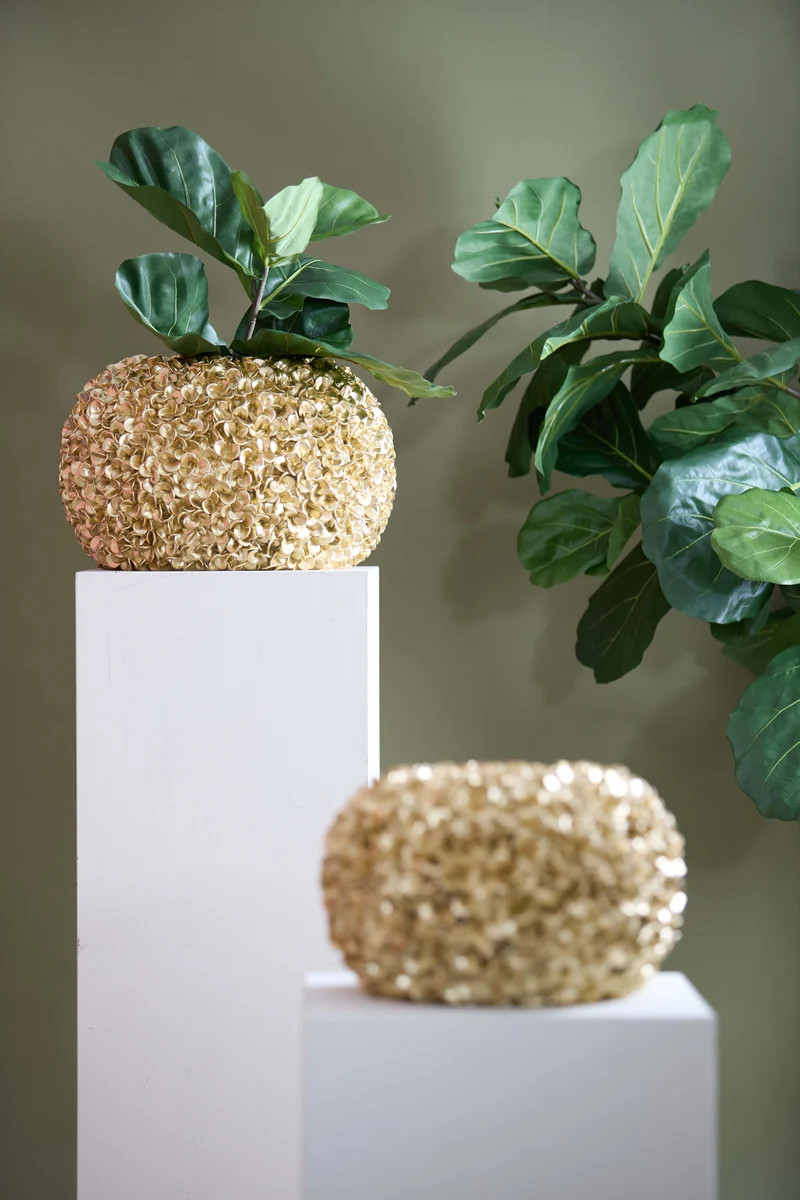 Vase deco 47,5x30 cm PHYLIA gold