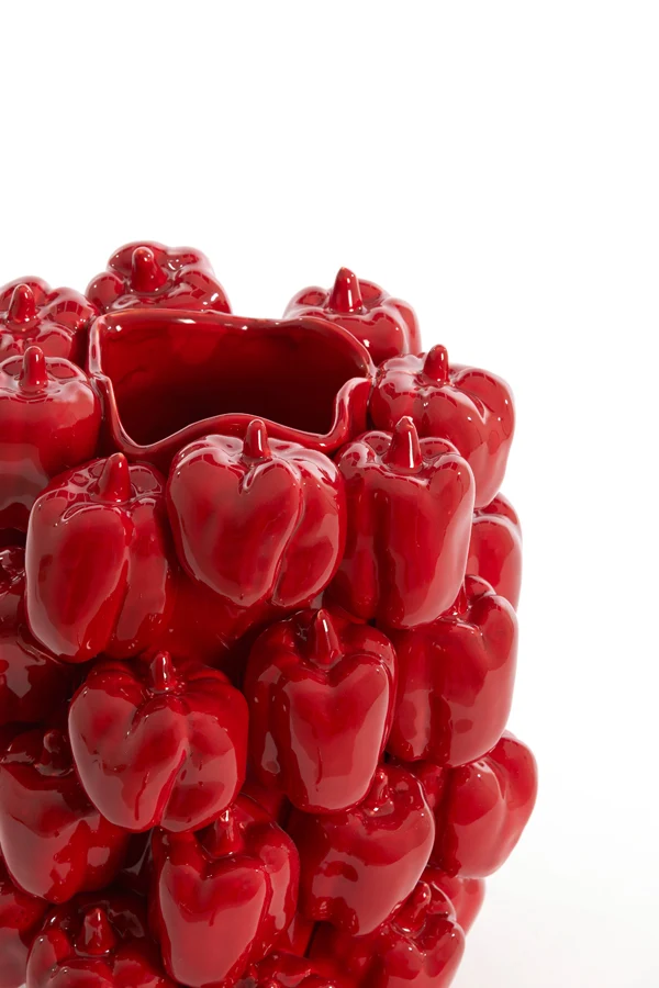 Vase deco 23,5x23x32,5 cm BELLPEPPER ceramics shiny red