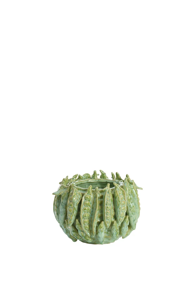 Vase deco 23,5x22,5x15 cm FABA ceramics mint green