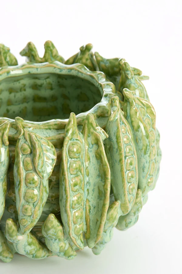 Vase deco 23,5x22,5x15 cm FABA ceramics mint green
