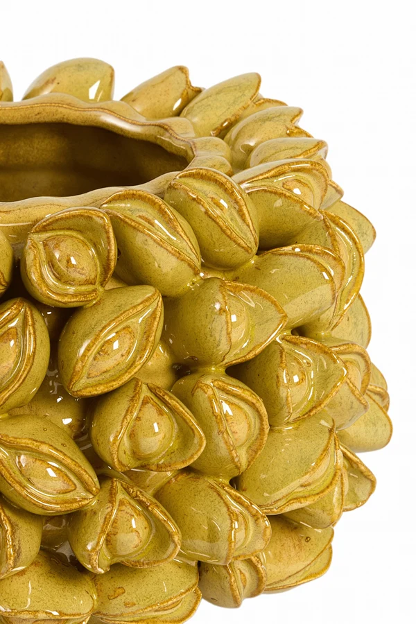 Vase deco 23,5x15 cm ANABELA ceramics olive green-brown