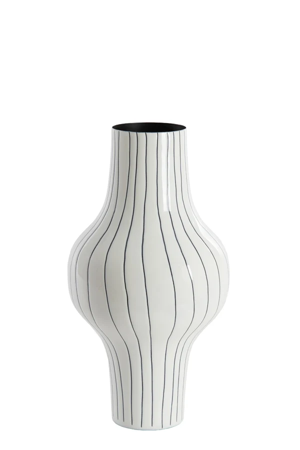 Vase deco 22x40 cm SINDO shiny white+black