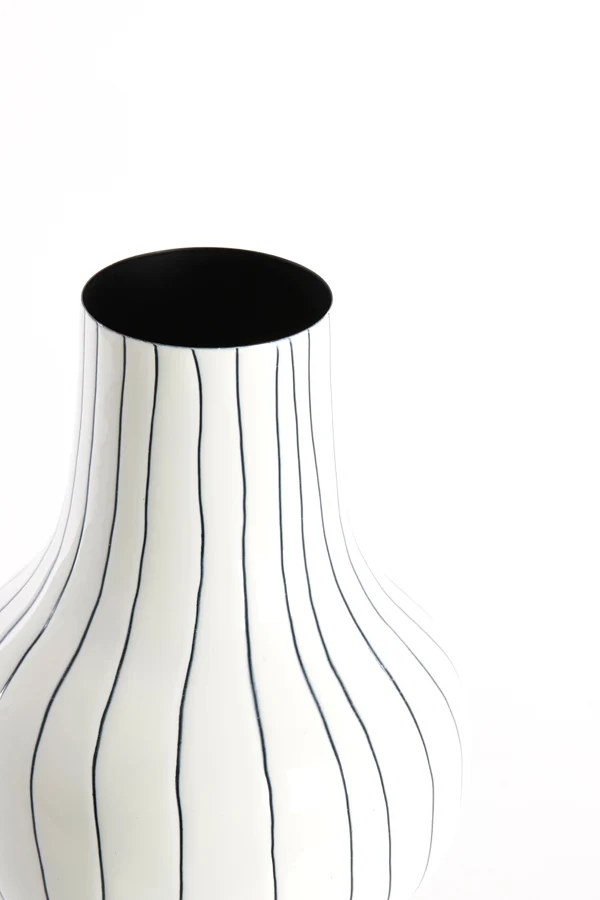 Vase deco 22x40 cm SINDO shiny white+black