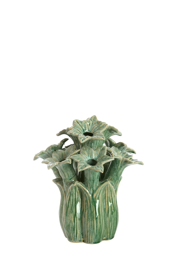 Vase deco 21,5x23,5 cm SAMPAGA ceramics blue-green