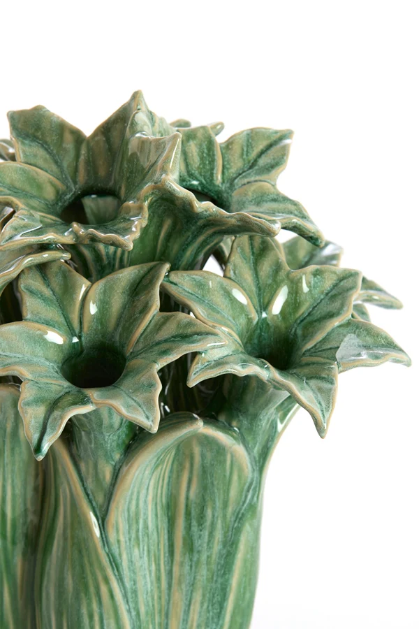 Vase deco 21,5x23,5 cm SAMPAGA ceramics blue-green
