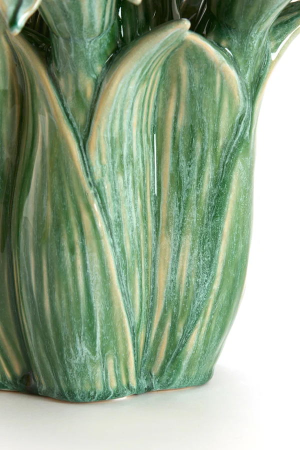 Vase deco 21,5x23,5 cm SAMPAGA ceramics blue-green