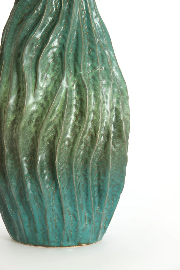 Vase deco 21,5x21x76 cm VANIA ceramics petrol