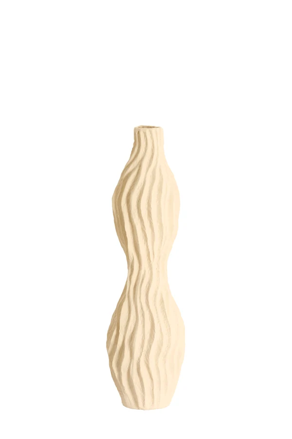 Vase deco 21,5x21x76 cm VANIA ceramics cream