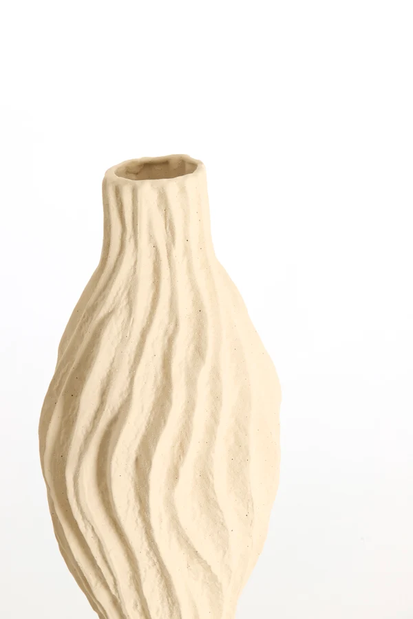 Vase deco 21,5x21x76 cm VANIA ceramics cream