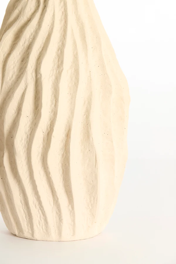 Vase deco 21,5x21x76 cm VANIA ceramics cream
