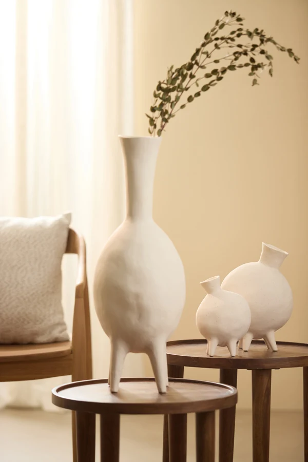 Vase deco 20x15x29 cm BUGIBBA matt cream