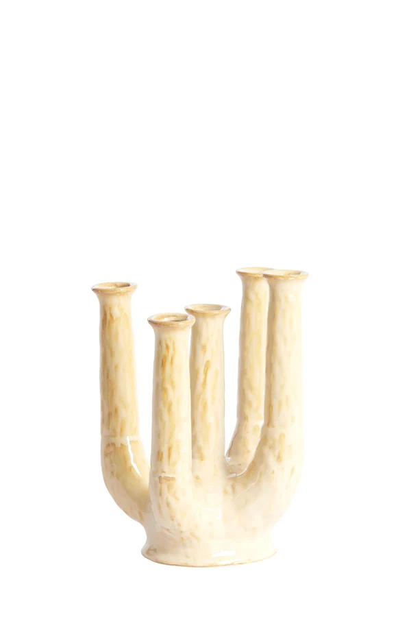Vase deco 20x14x25 cm LEONJO ceramics sand-beige