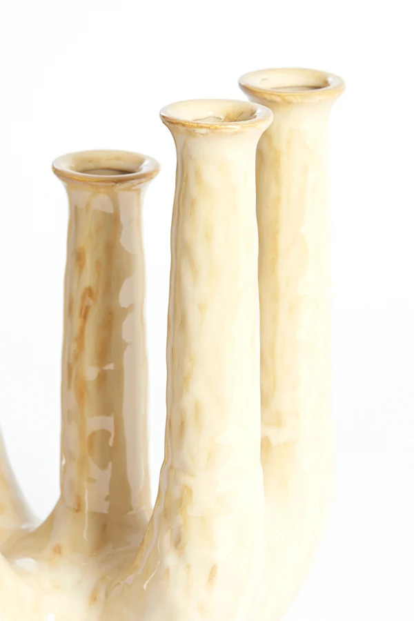 Vase deco 20x14x25 cm LEONJO ceramics sand-beige